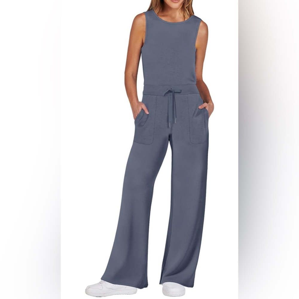 ANRABESS Jumpsuits 2024 Casual Dressy Romper Wide Leg Long Pant Outfit Fashion3 - Picture 2 of 9